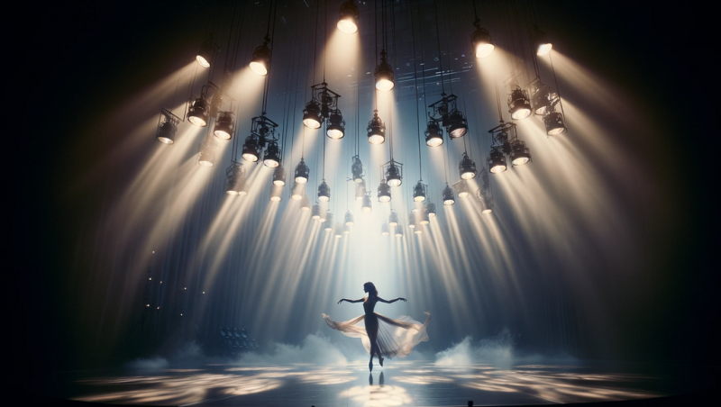 The stage lights cast a hazy beauty onto the actors.