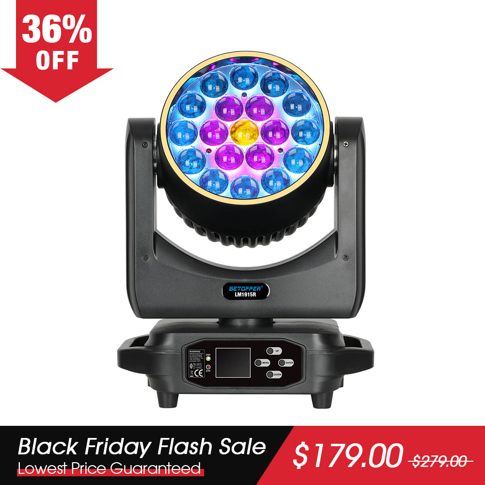 Betopper LM1915R 19x15w Wash Moving Head with Halo Ring