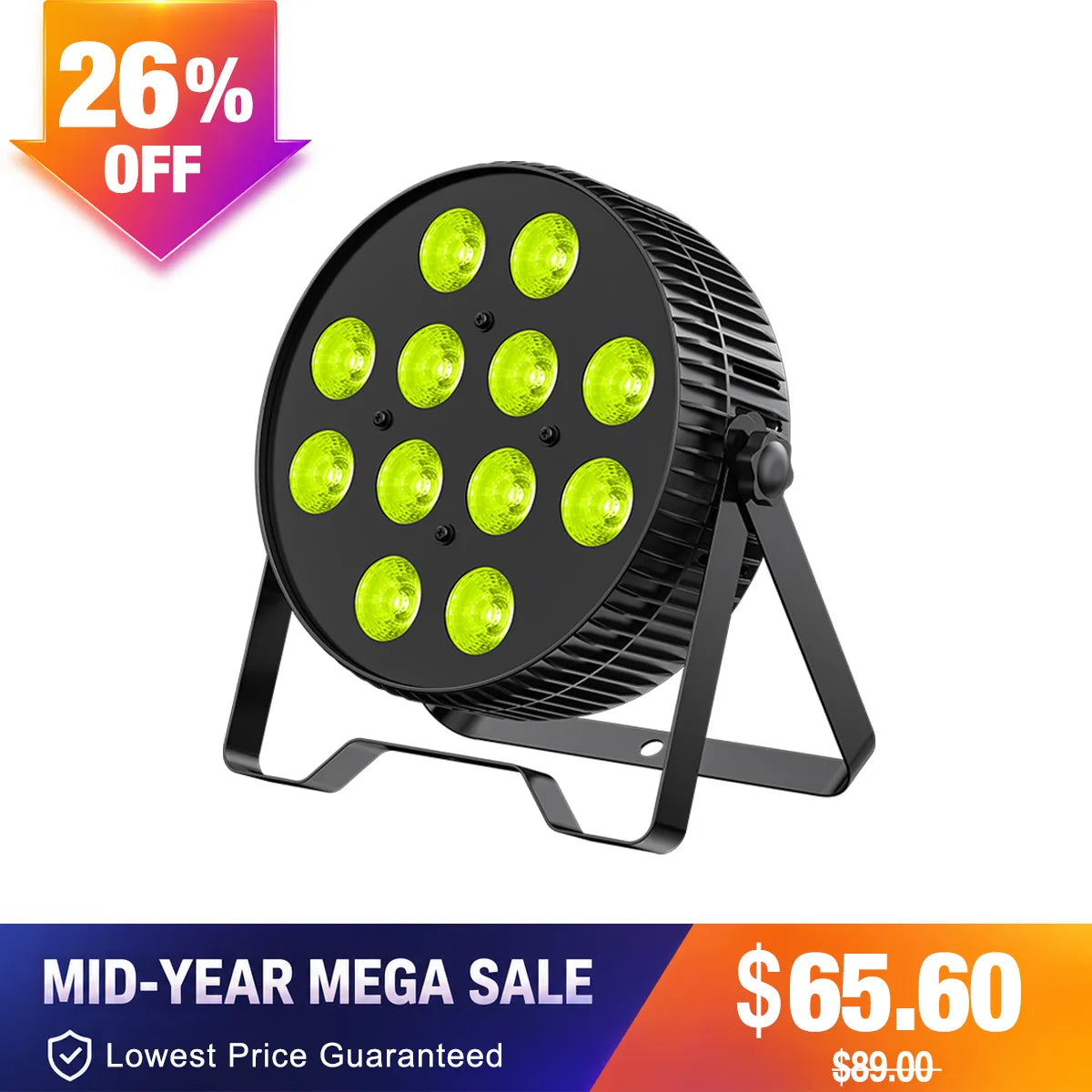 Betopper LPC1218 12x18W Lime Amber UV + RGB 6-in-1 LED PAR Light