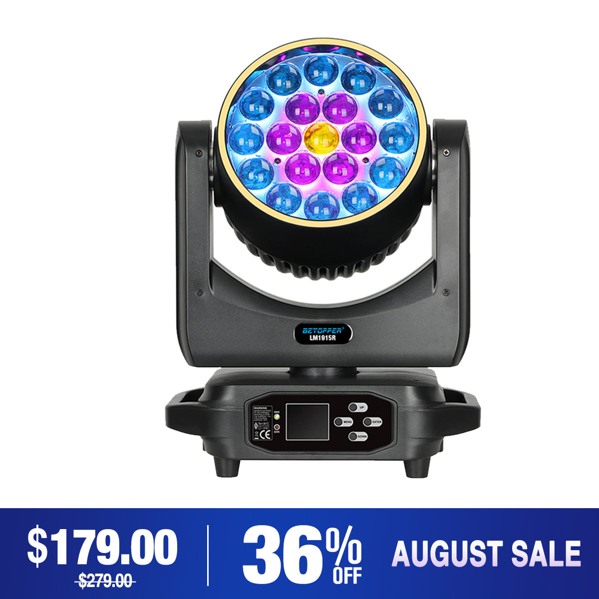<tc>Betopper</tc> LM1915R 19x15w Wash Moving Head mit Halo-Ring
