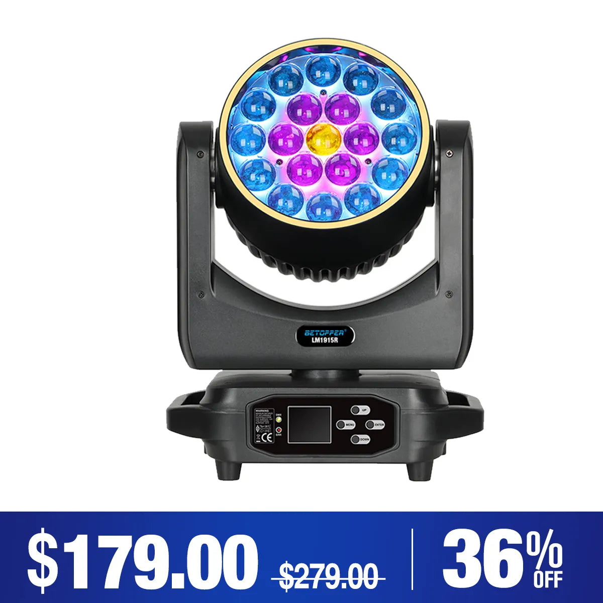 Betopper LM1915 Series 19×15W Wash Moving Head with Halo Ring
