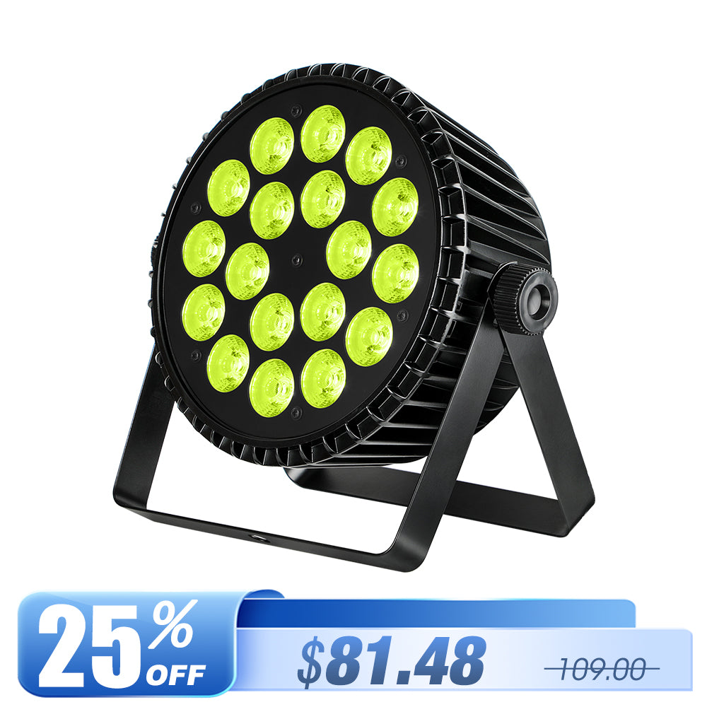 Betopper LPC1818 Upgraded 18x18W Lime Amber UV + RGB LED PAR Light