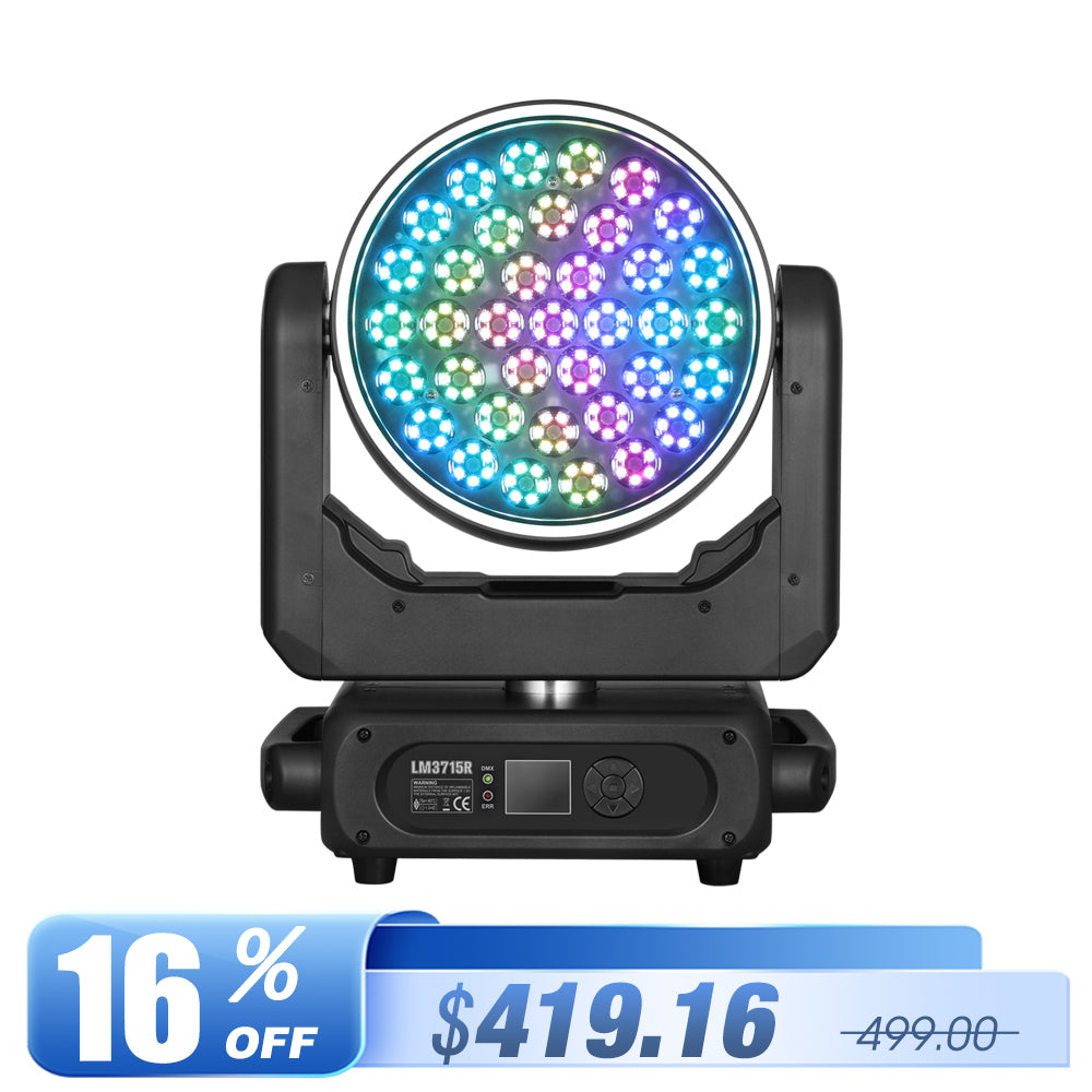 Betopper LM1915R 19x15W Lavado de lavado cabezal con anillo de halo