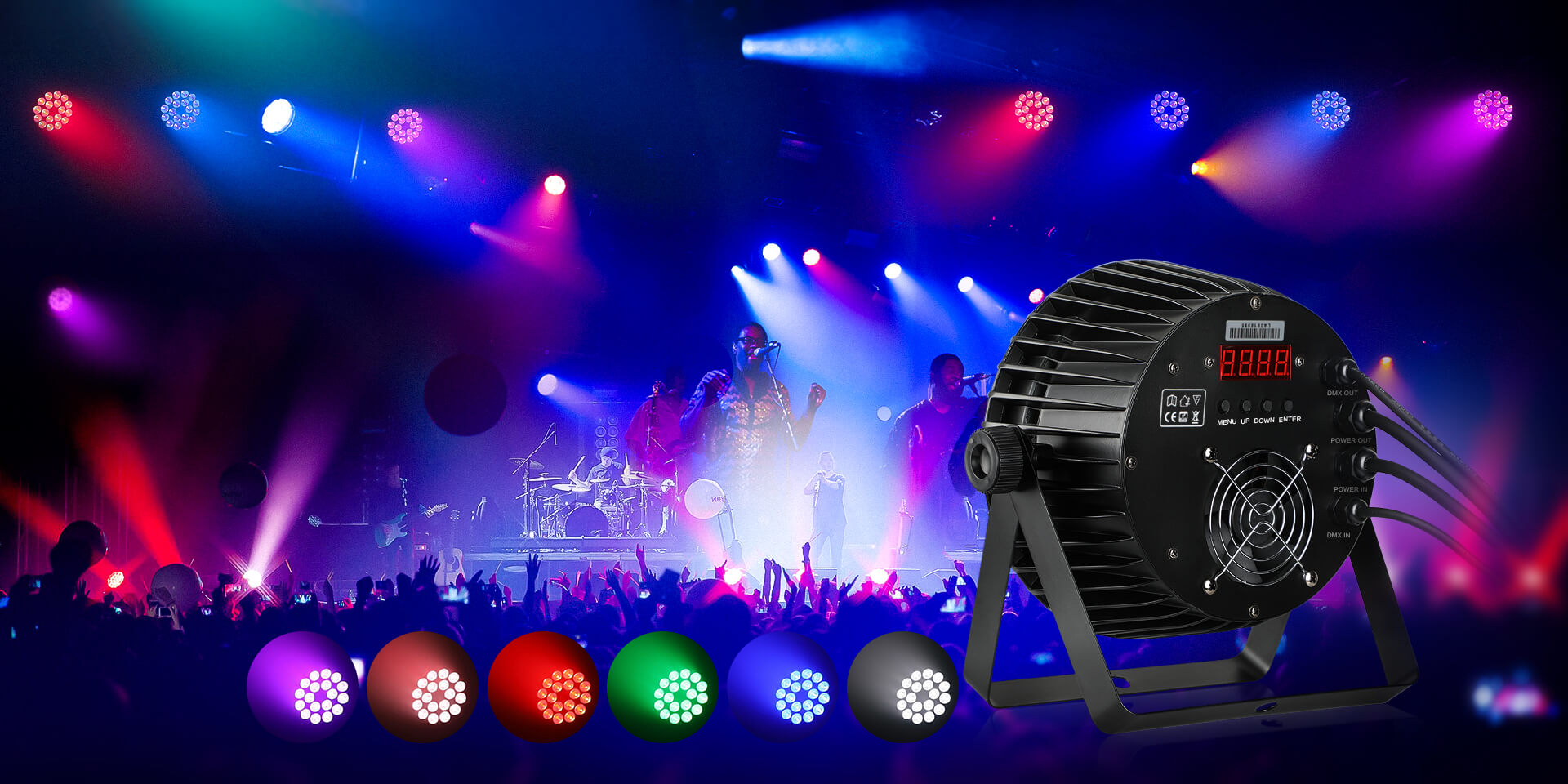 Betopper 18x18W RGBW Amber+UV 6-IN-1 LED Par Light