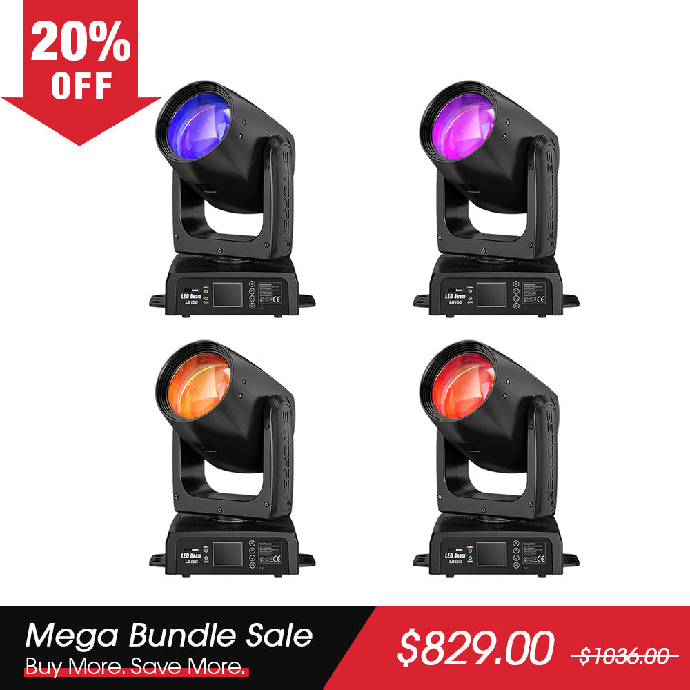 BetOpper LB150 150W Luces de cabezal de vigilia LED en movimiento (4pcs)