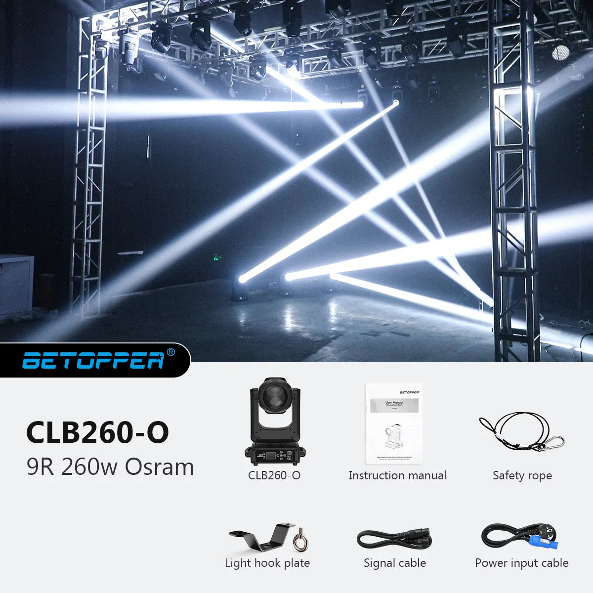<tc>Betopper</tc> CLB260-O 9R 260 W Pro Moving Head Strahler