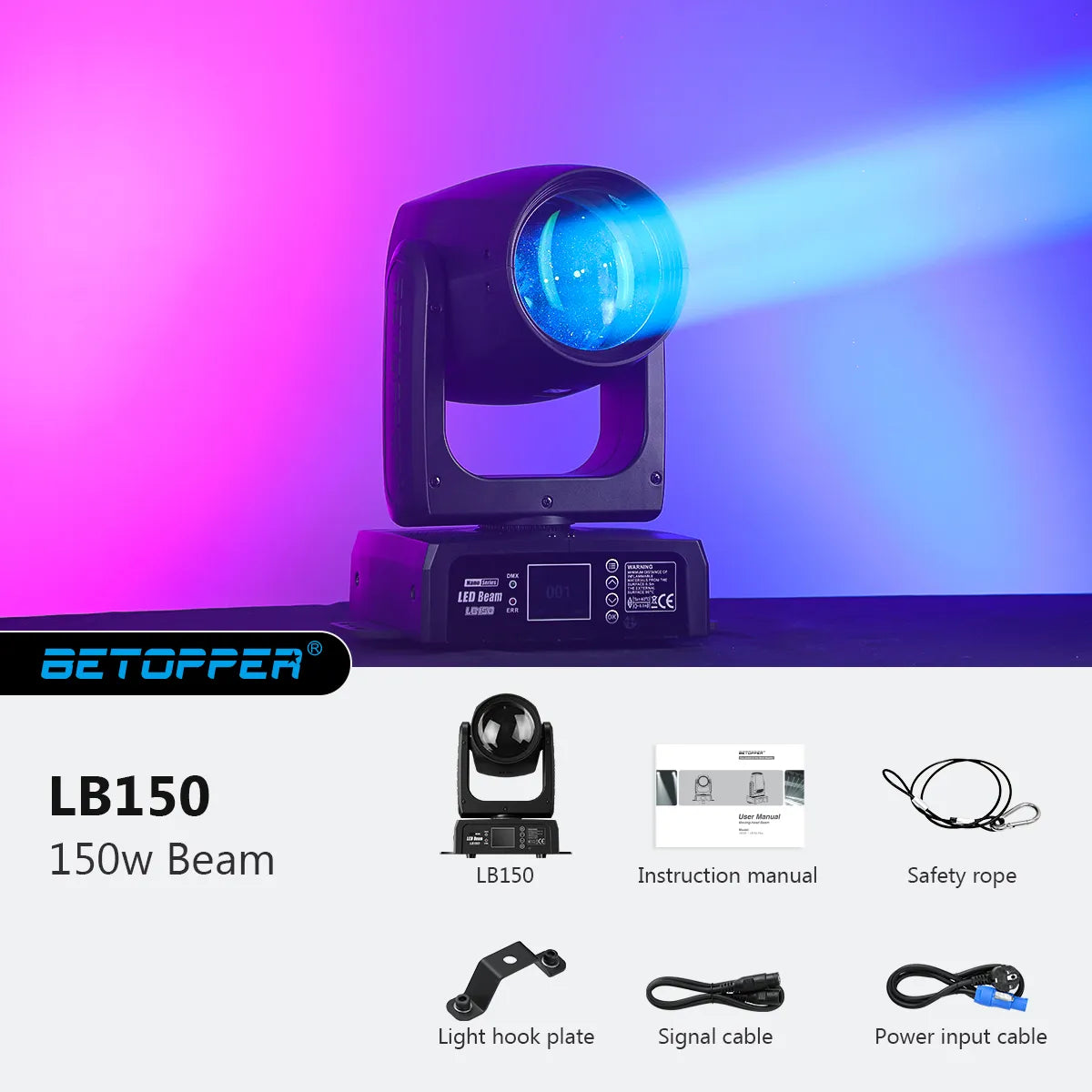 <tc>Betopper</tc> Projecteur de scène à LED à tête mobile LB150 150 W
