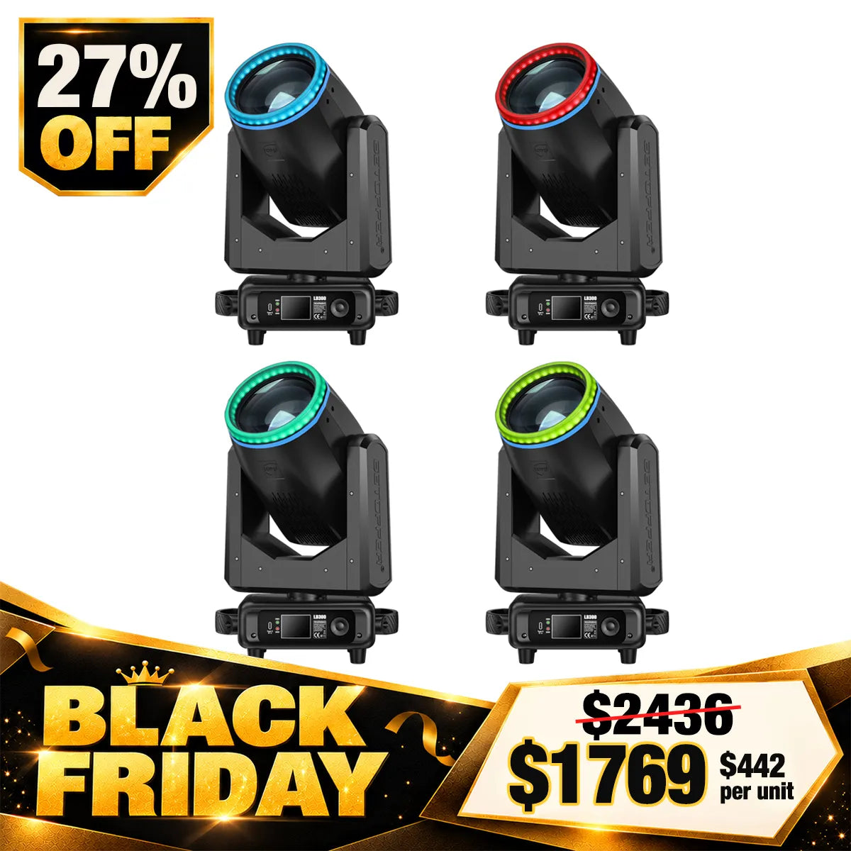 Betopper LB300 300w Beam Moving Head LED Stage Light (4pcs)