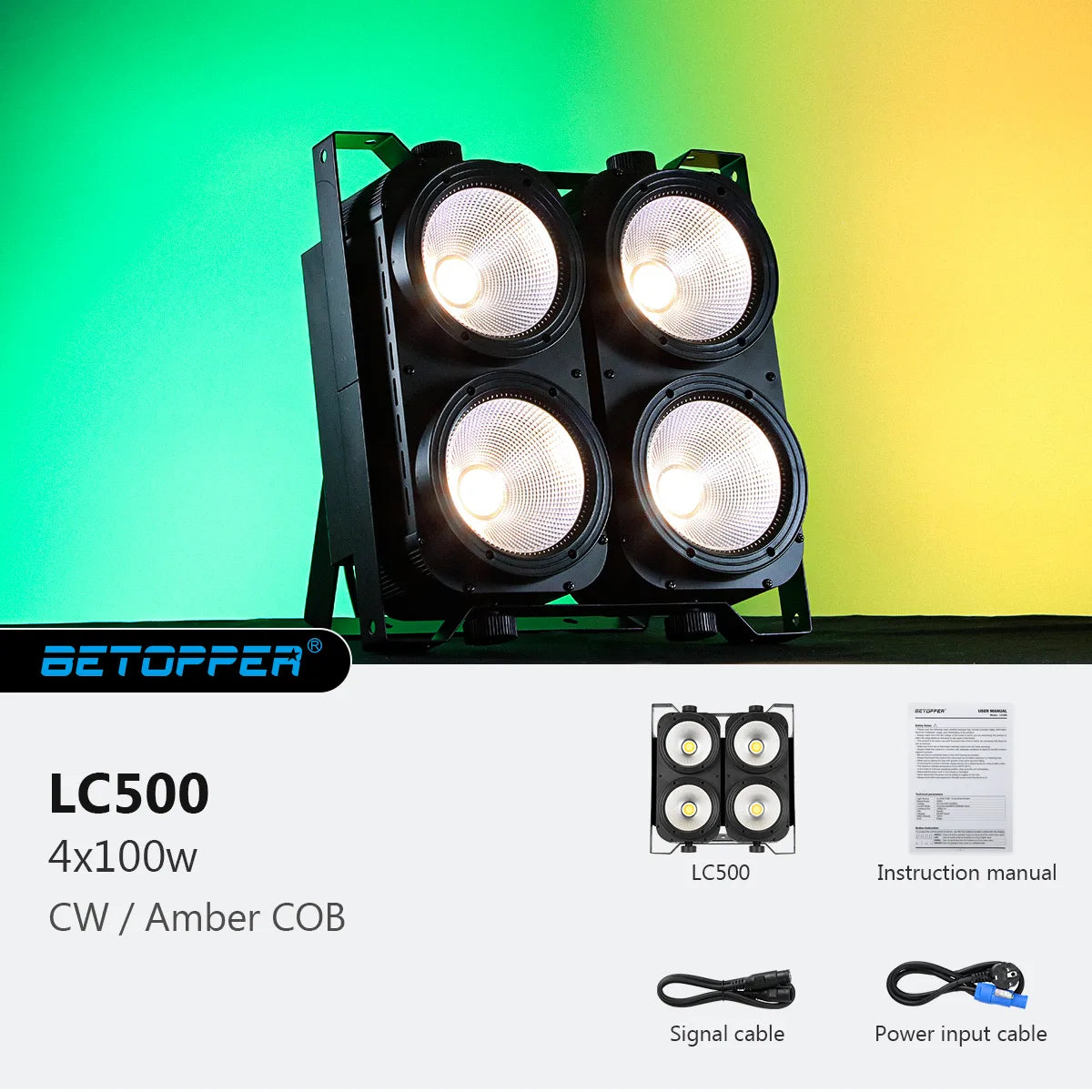 <tc>Betopper</tc> LC500 4x100w アンバー/CW 高CRI COB ブラインダーライト