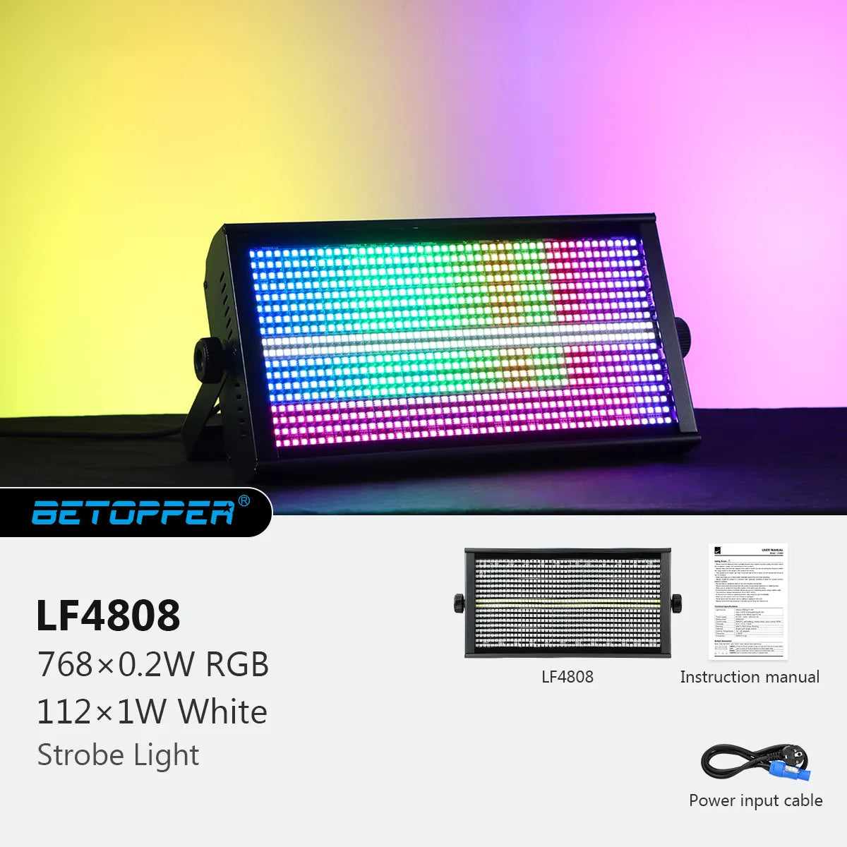 Betopper lf4808 260W luces de efecto estroboscópicas de matriz