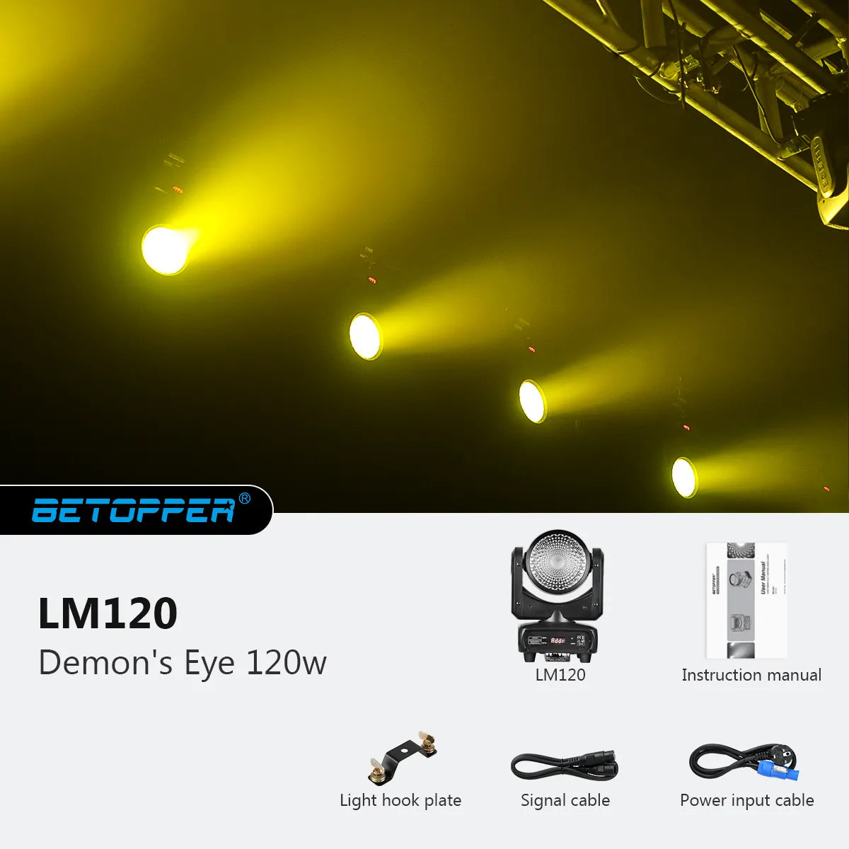 <tc>Betopper</tc> Projecteur DJ à tête mobile LM120 Demon's Eye 120 W