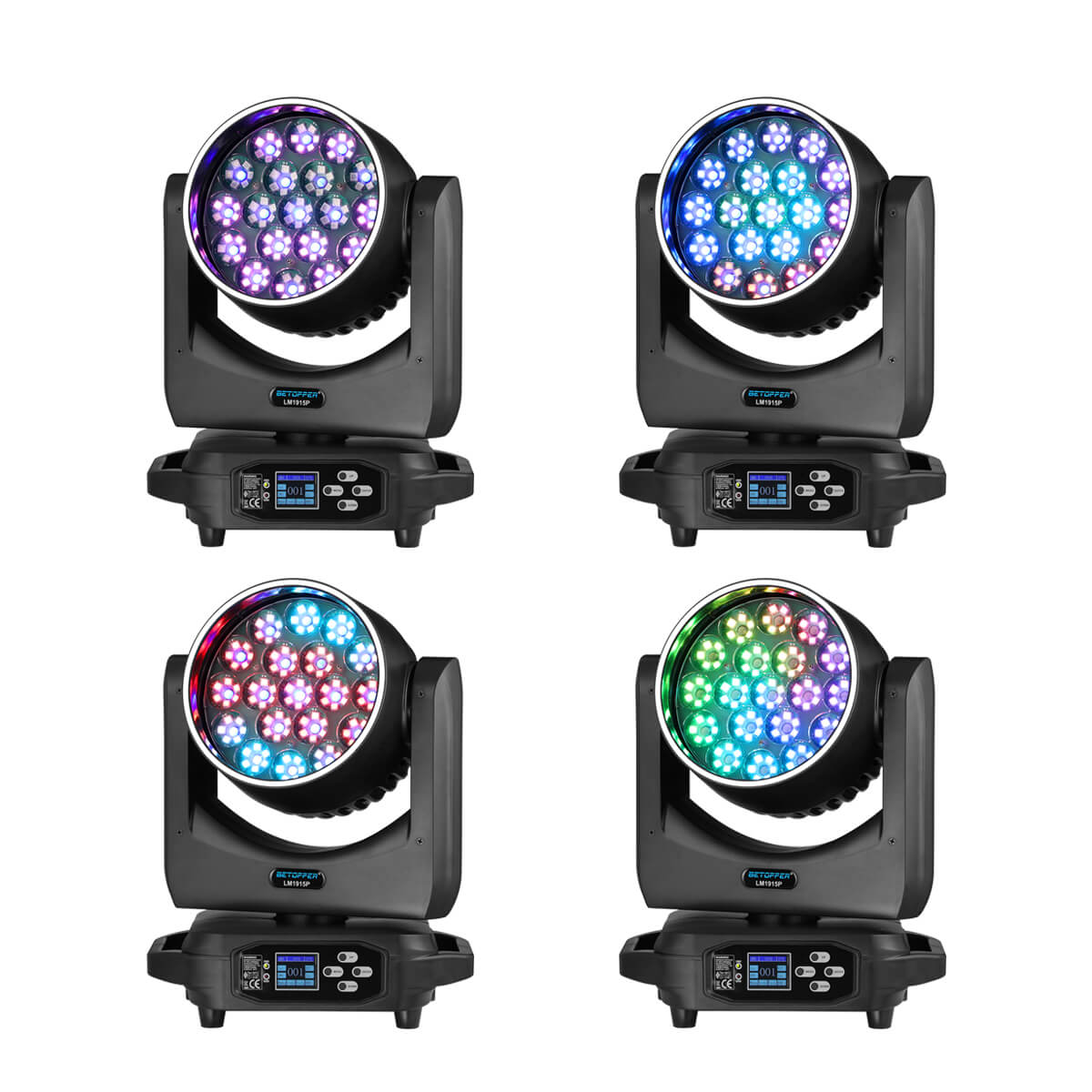 Betopper LM1915 Series 19×15W Wash Moving Head with Halo Ring