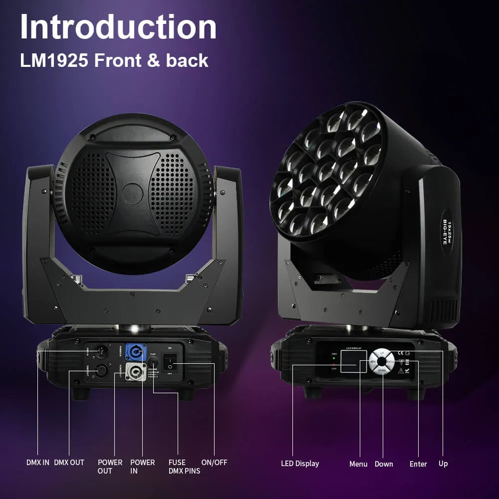 <tc>Betopper</tc> Projecteur de scène à LED à tête mobile LM1925 19x25W