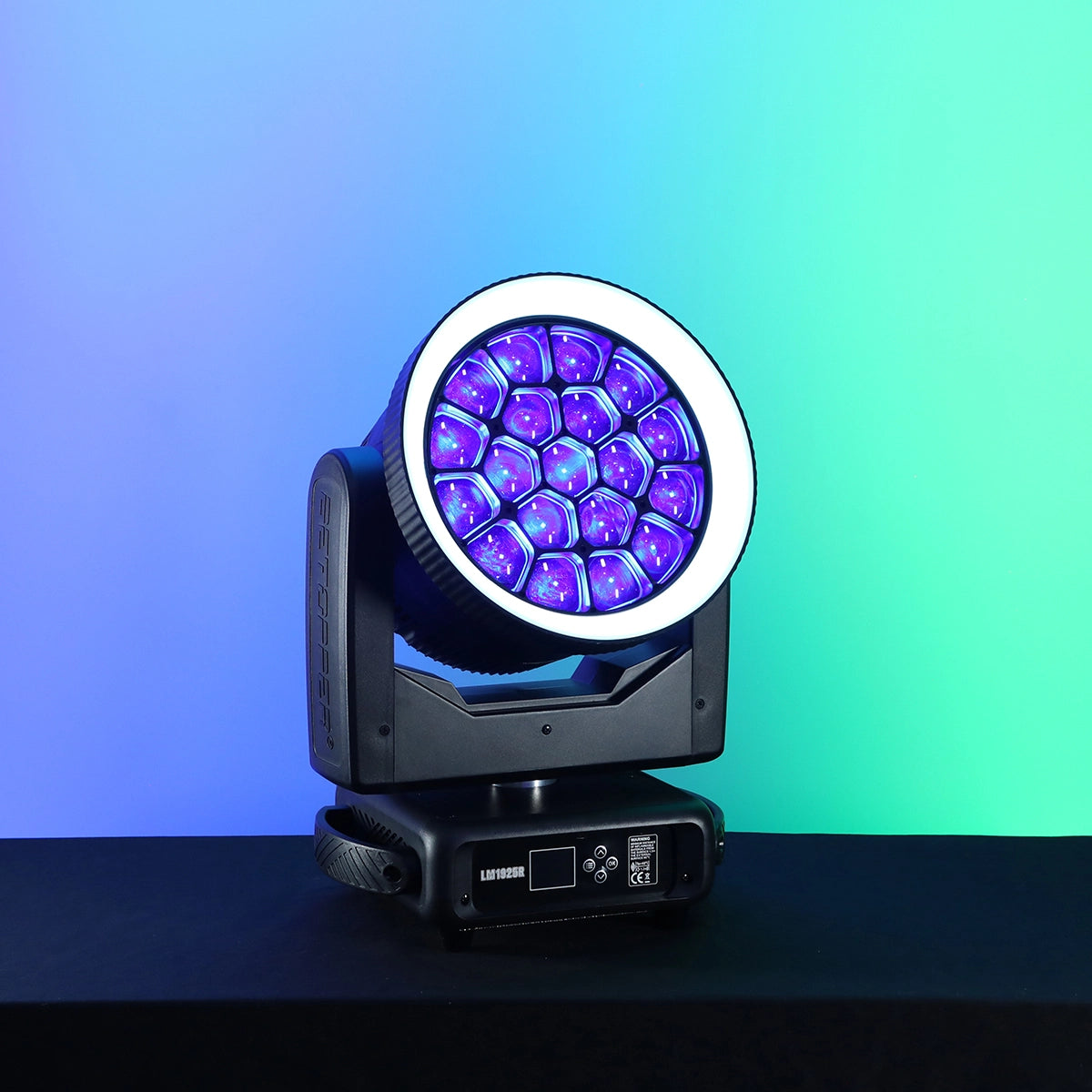 Betopper LM1925R 19×25W RGBW Moving Head Wash Light with Halo Ring