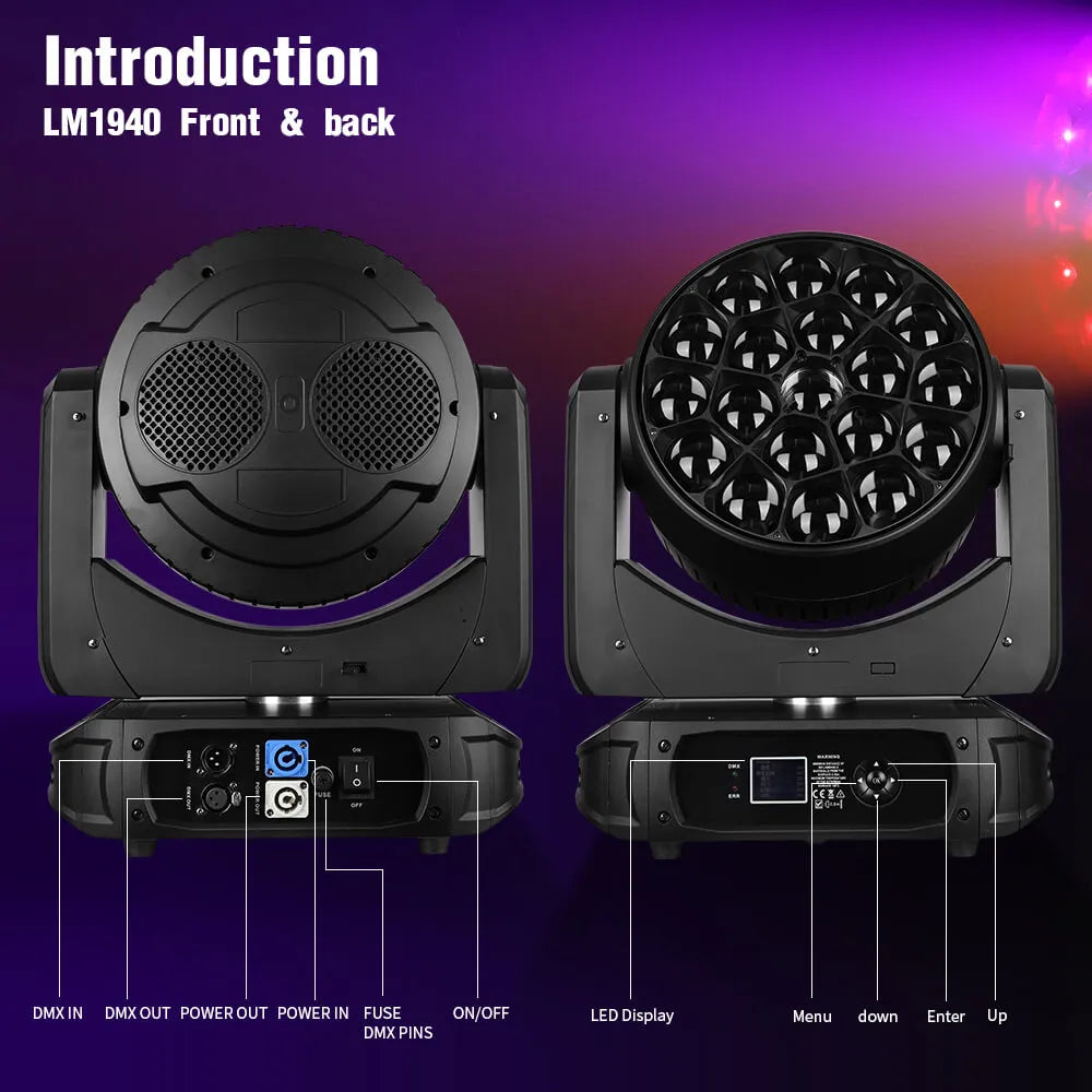 Betopper LM1940 19x40w Moving Head with Pixel Mapping