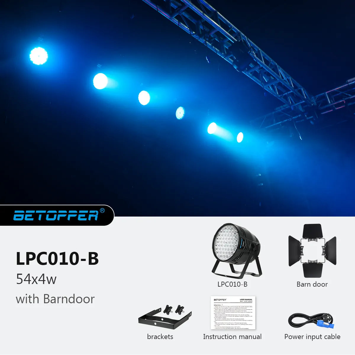 <tc>Betopper</tc> LPC010-B 54x4w 5562lm PAR Light con paraluce