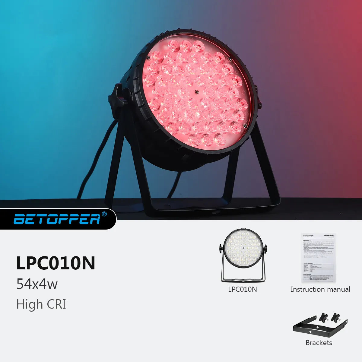 <tc>Betopper</tc> LPC010N 54x4w Luce PAR ad alto CRI