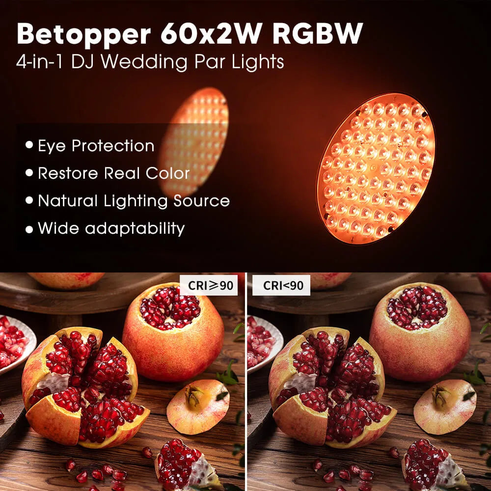 <tc>Betopper</tc> Projecteur PAR LPC120 60x2W RGBW 3500LM