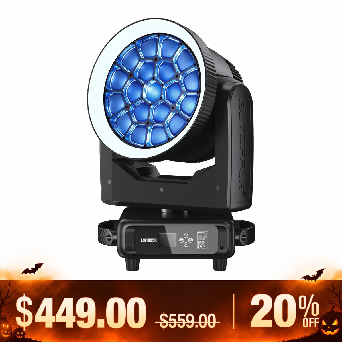 <tc>Betopper</tc> Luce da palco a LED a testa mobile LM1925 19x25W