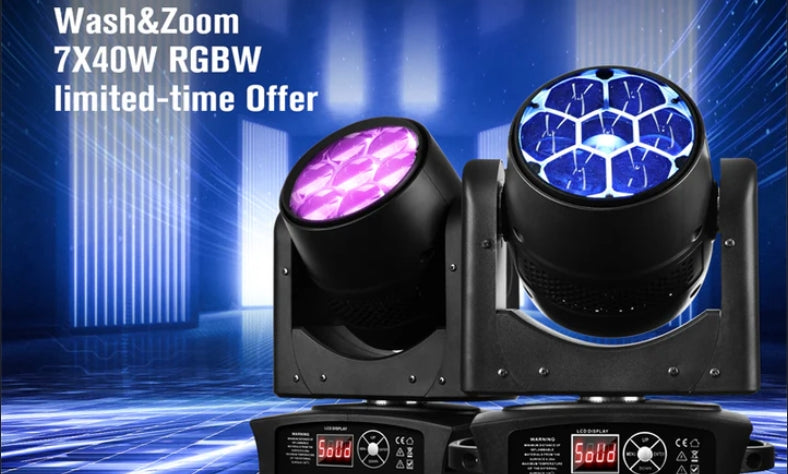Enhance Your Stage Lighting with Betopper 7*40W 4-in-1 RGBW Wash&Zoom Moving Head Lights