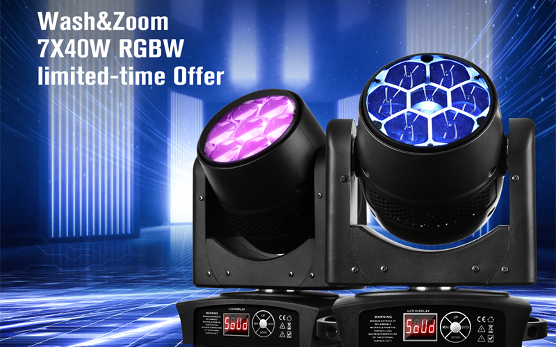 Enhance Your Stage Lighting with Betopper 7*40W 4-in-1 RGBW Wash&Zoom Moving Head Lights