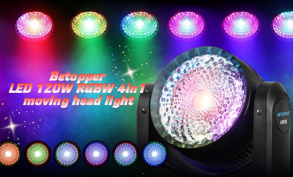 Betopper LED 120W RGBW 4in1 moving head light new product launched