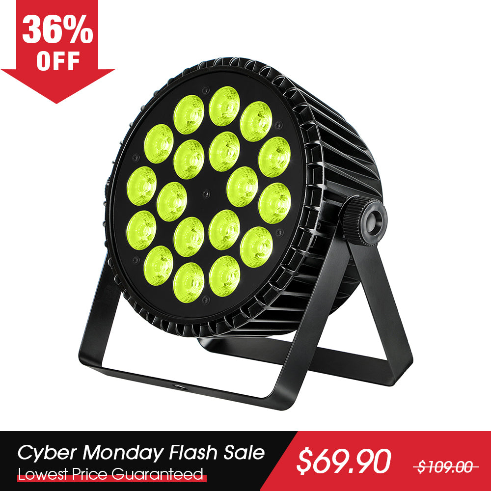 Betopper LPC1818 Upgraded 18x18W Lime Amber UV + RGB LED PAR Light