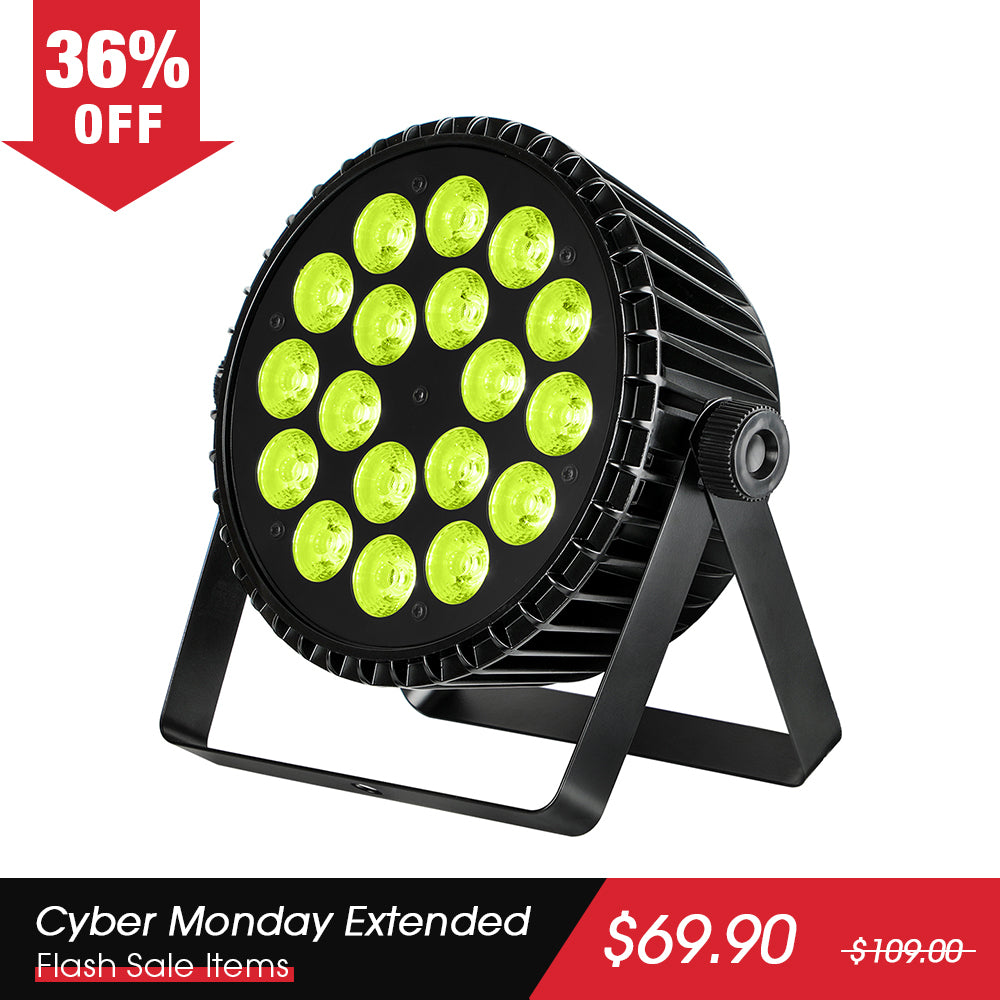 <tc>Betopper</tc> LPC1818 Luce PAR LED UV + RGB Lime Amber 18x18W migliorata