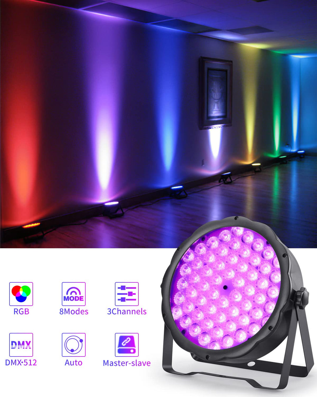 Betopper 60x1.5W 3-IN-1 RGB LED Par Light For Wedding DJ Club Disco