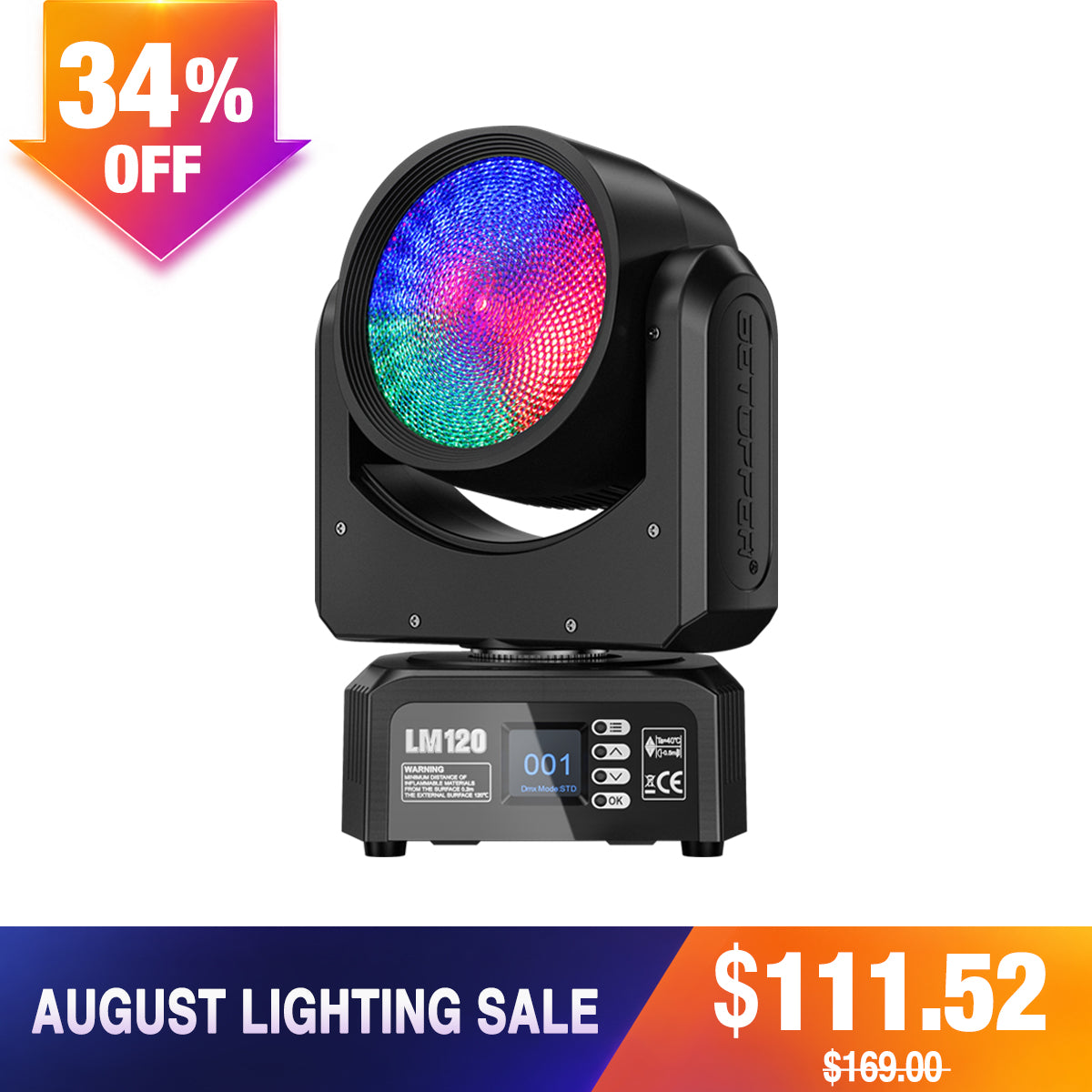 BOTOPPER LM120 Demon's Eye 120W Moving Head DJ Light