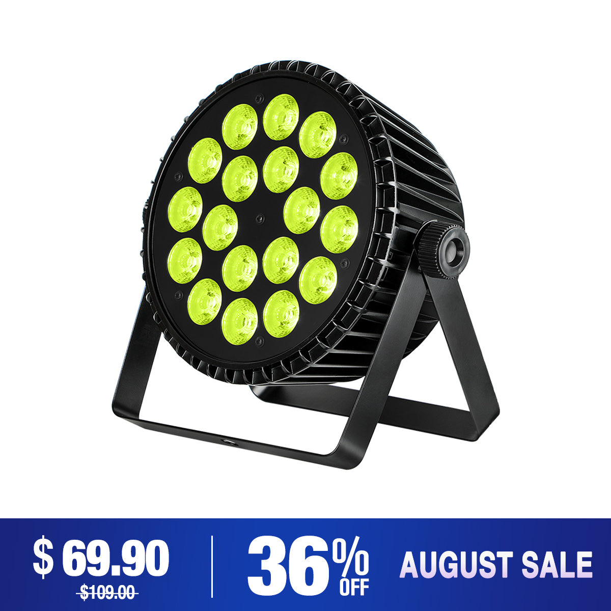 Betopper LPC1818 Upgraded 18x18W Lime Amber UV + RGB LED PAR Light