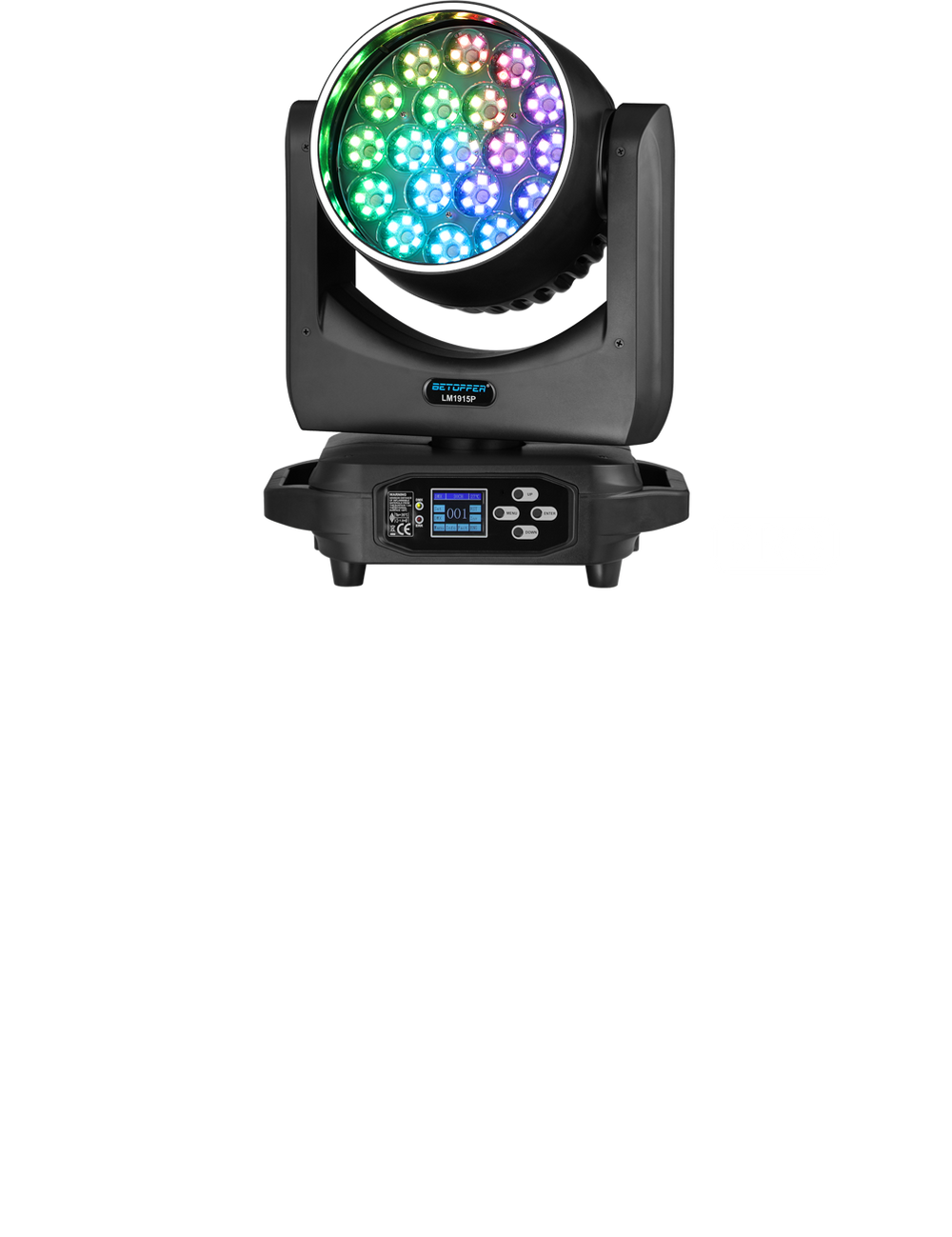 Betopper LM1915 Series 19×15W Wash Moving Head with Halo Ring