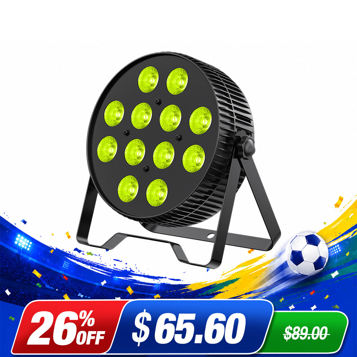 Betopper LPC1218 12x18W Lime Amber UV + RGB 6-in-1 LED PAR Light