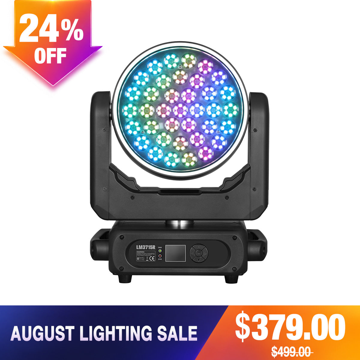 Betopper LM3715R 37×15W Wash Moving Head with Halo Ring