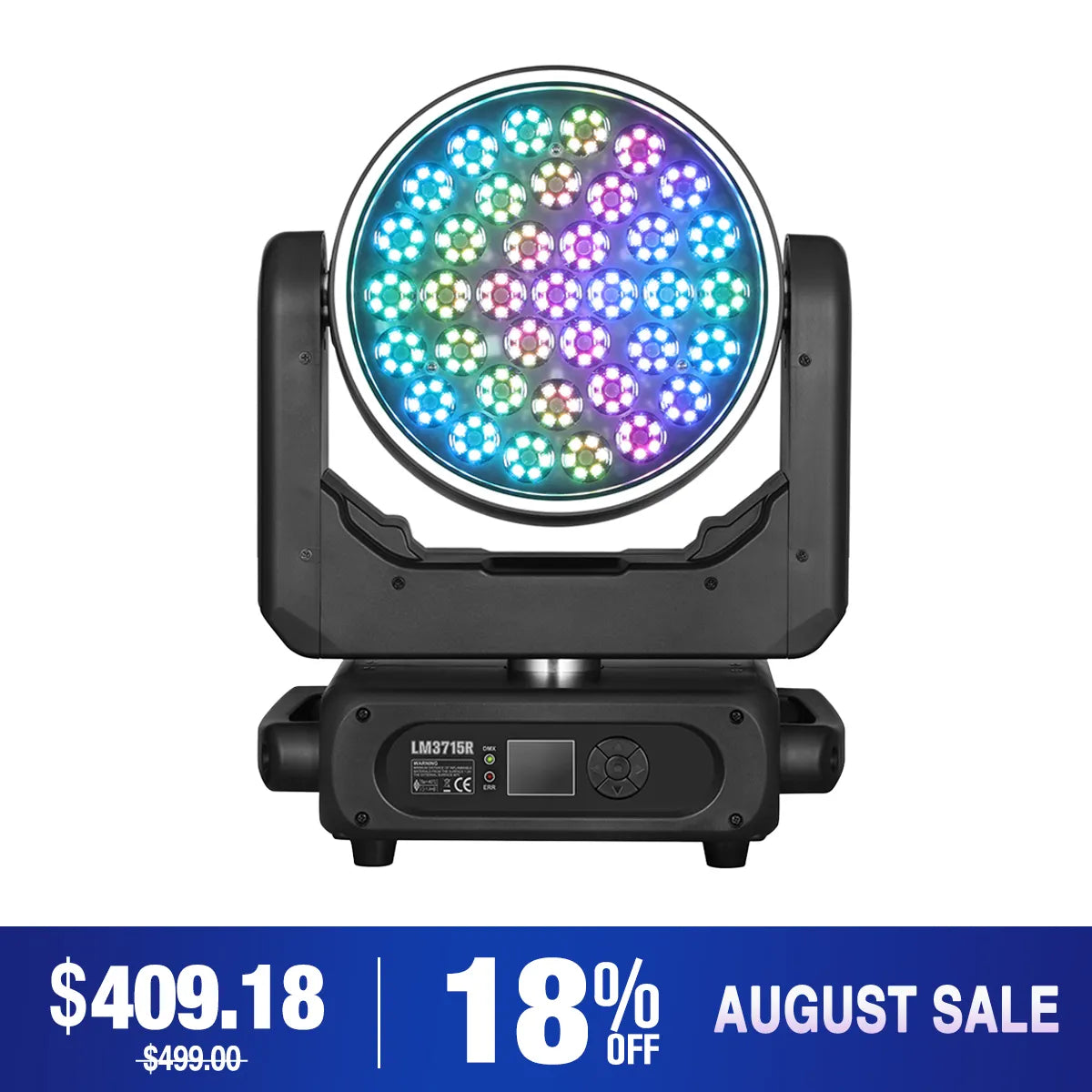 Betopper LM3715R 37×15W Wash Moving Head avec anneau halo