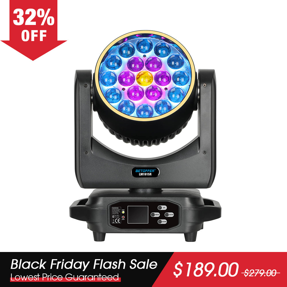 Betopper LM1915R 19x15w Wash Moving Head with Halo Ring