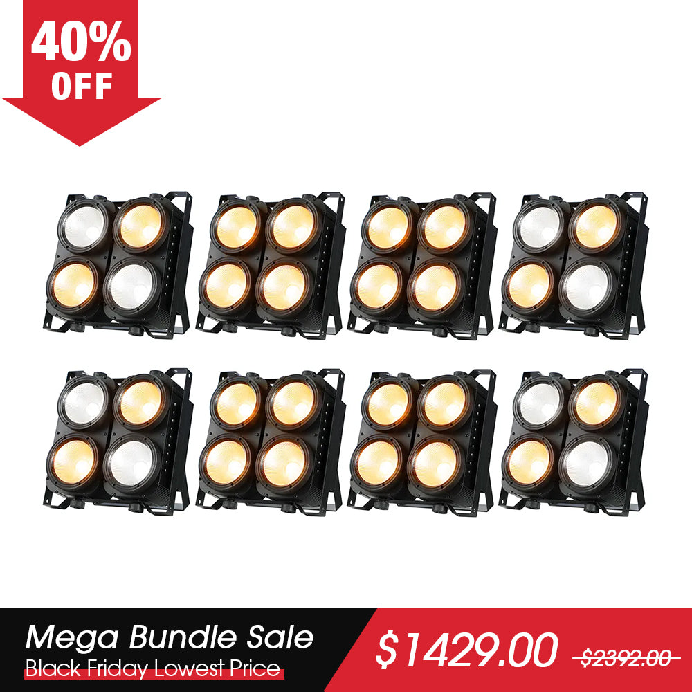 Betopper LC500 4x100w Amber/CW High CRI COB Blinder Light (8pcs)