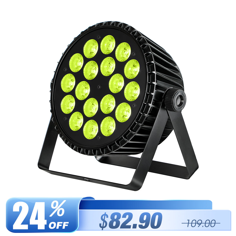 Betopper LPC1818 Upgraded 18x18W Lime Amber UV + RGB LED PAR Light