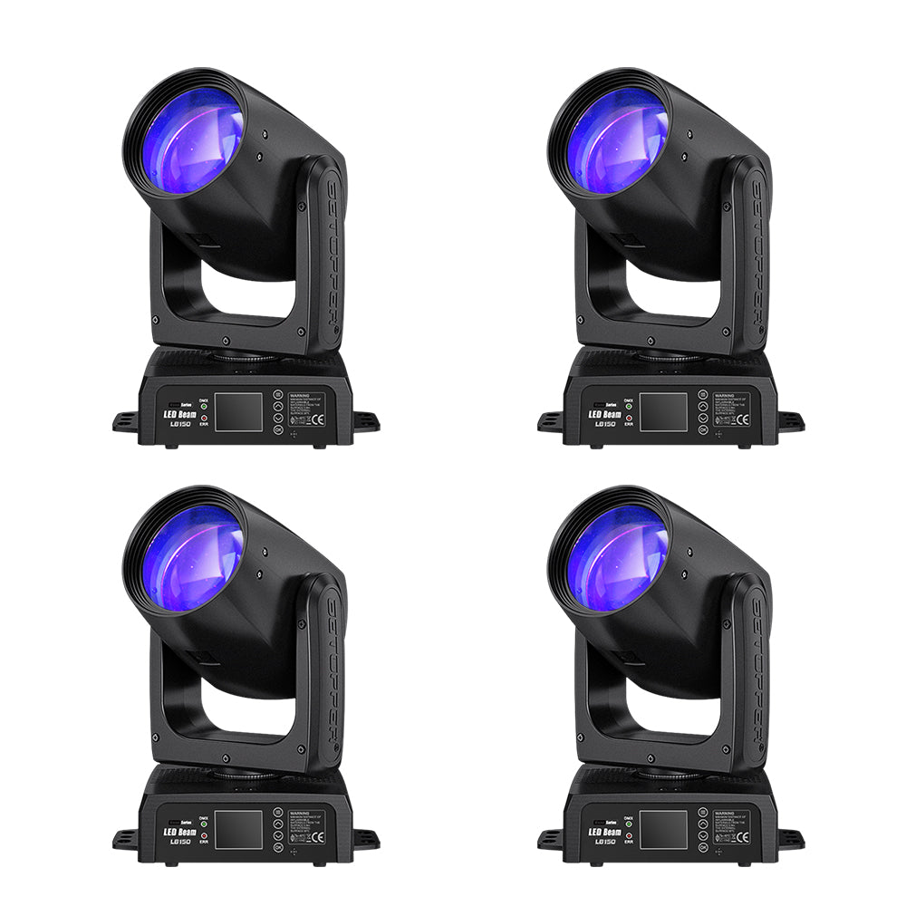 Betopper LB150 150W LED Beam Moving Head Lights (4pcs)