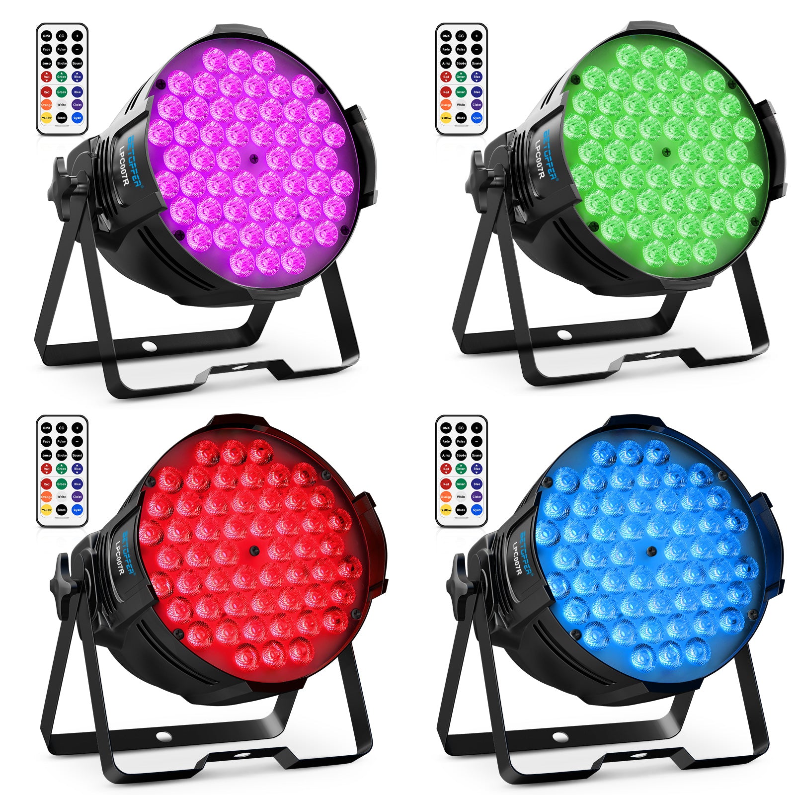 BETOPPER 54 x 3W RGB LED Par Lights LPC007R