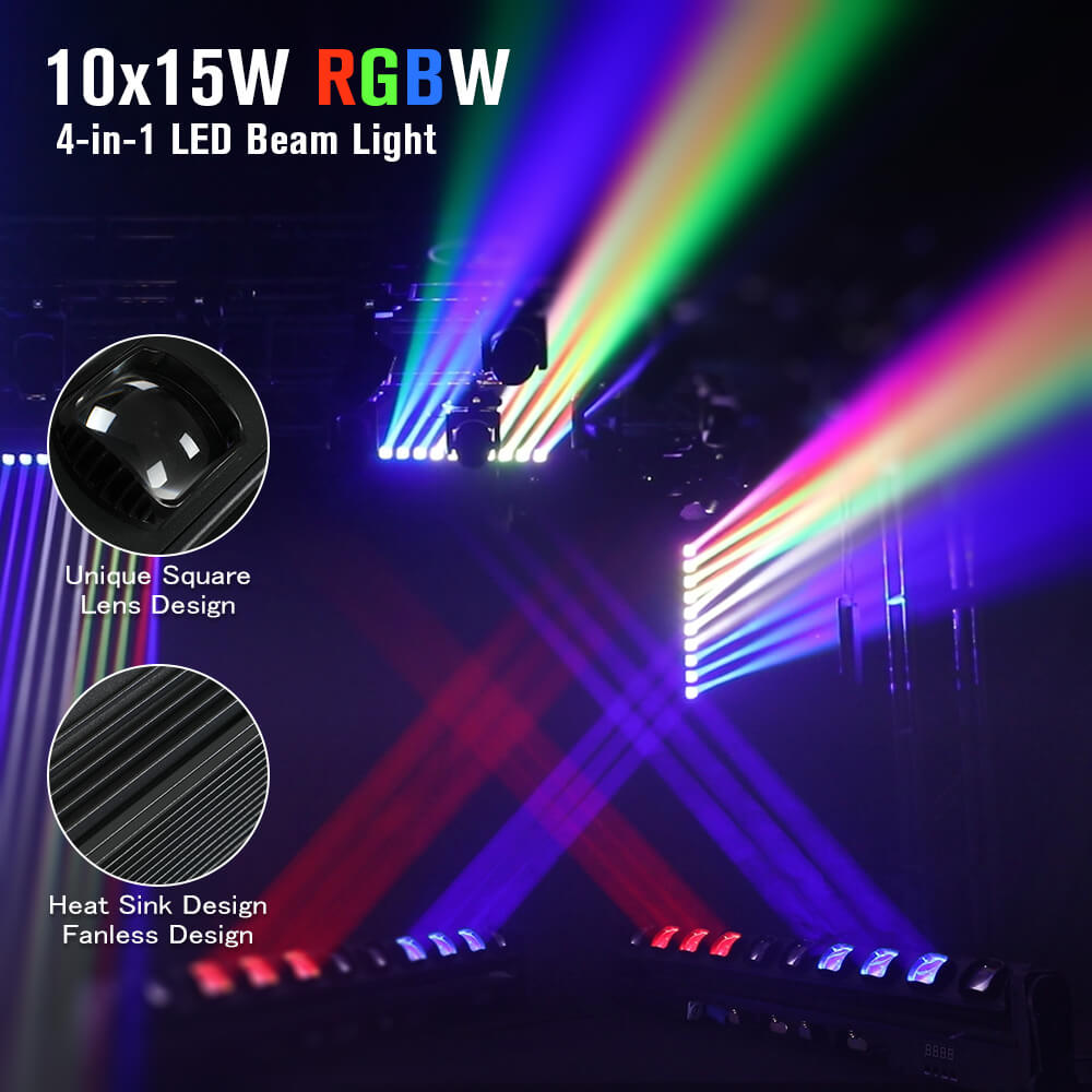 Betopper 10x15W RGBW 4in1 LED Beam Moving Head Light