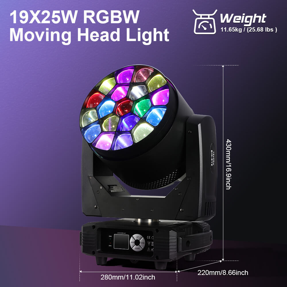 Betopper 19x25W RGBW 4-IN-1 Moving Head Light LM1925