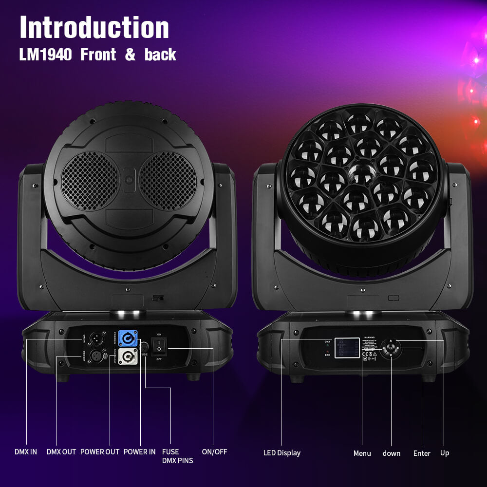 Betopper 19x40W RGBW 4-IN-1 Moving Head Light LM1940