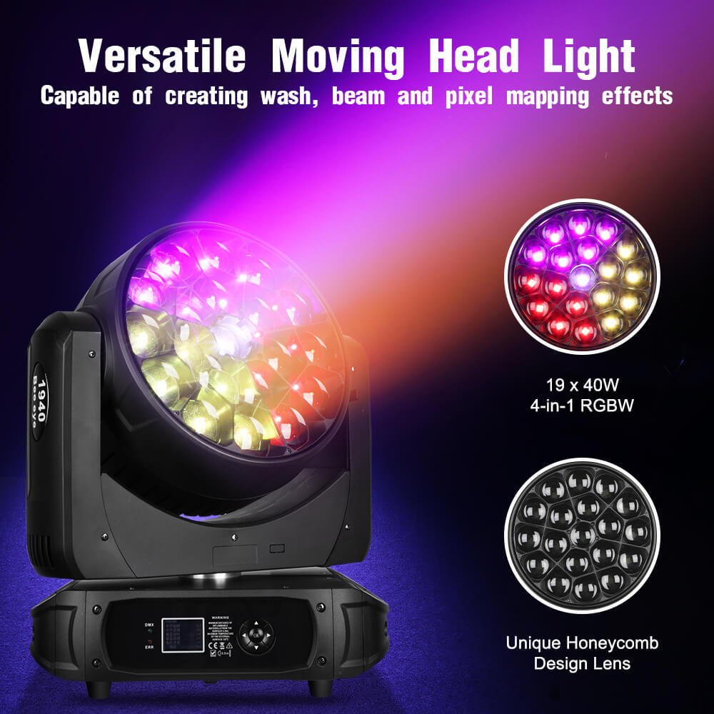 Betopper 19x40W RGBW 4-IN-1 Moving Head Light LM1940