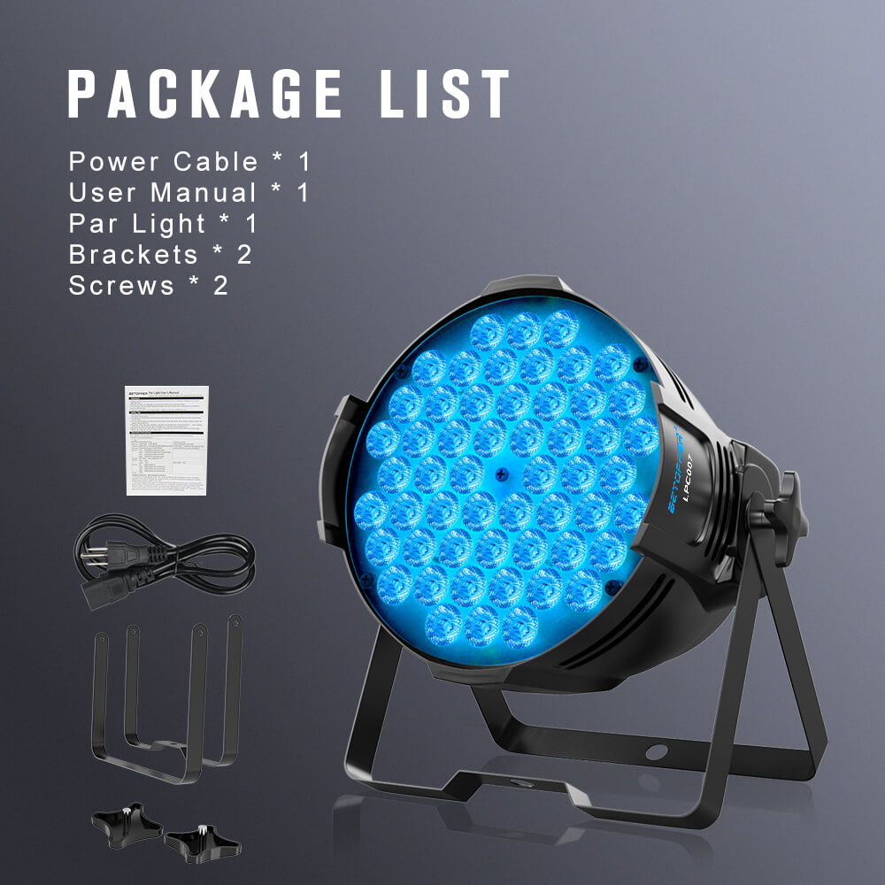 Betopper 54x3W LED Par Light  RGB 3-IN-1 Full-Color For Wedding Night Club Theater