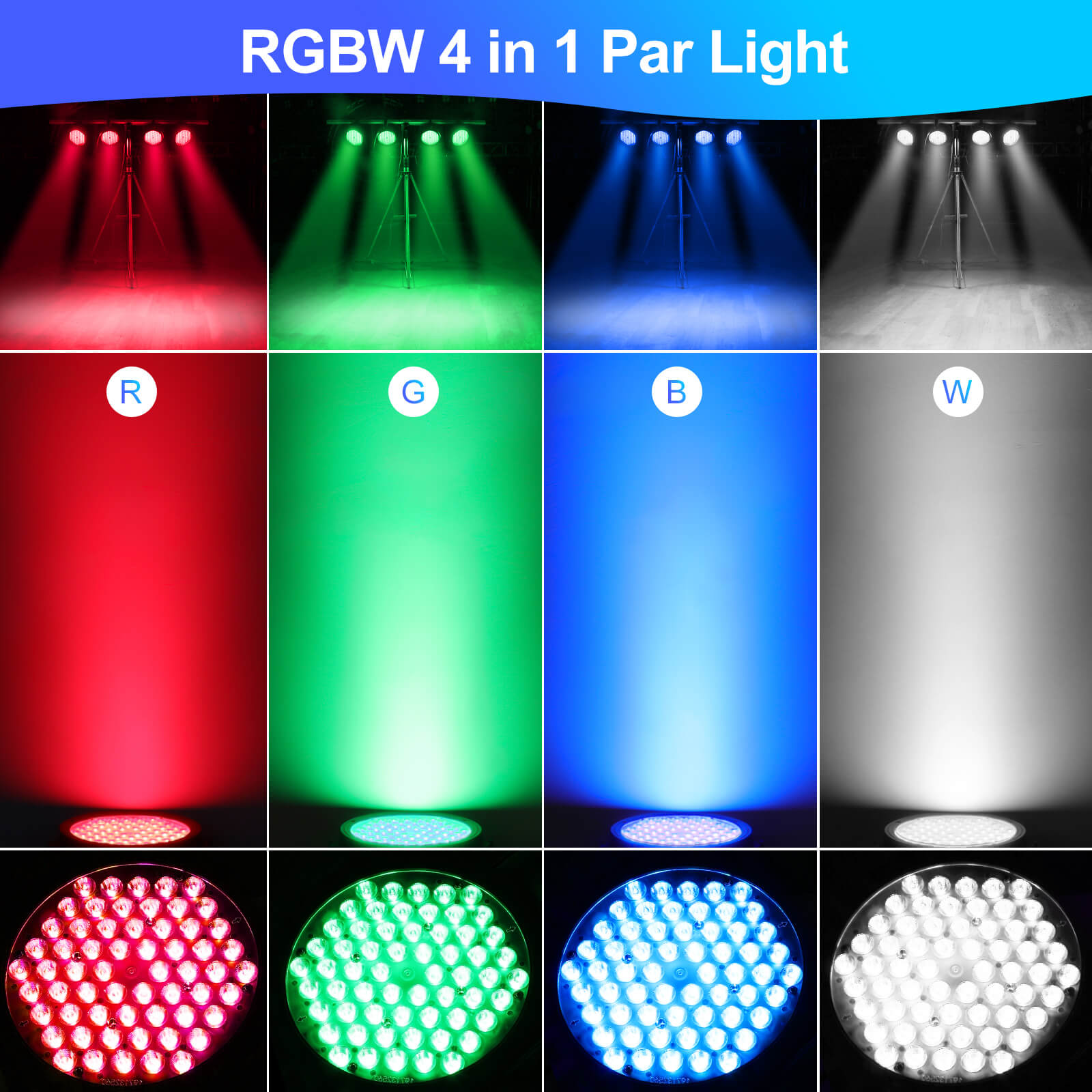 Betopper 60x2W RGBW  4-in-1 DJ Wedding Par Lights