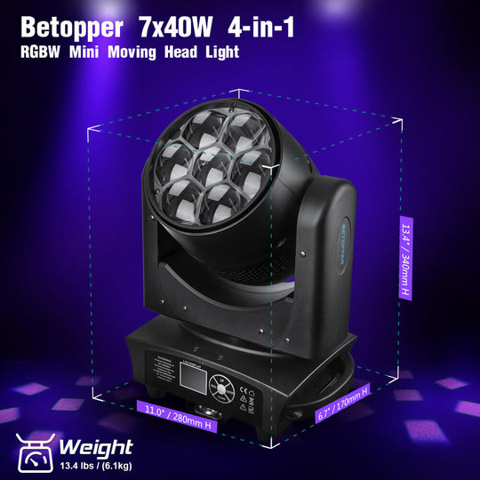Betopper 740W 4-in-1 RGBW Moving Head Light LM0740