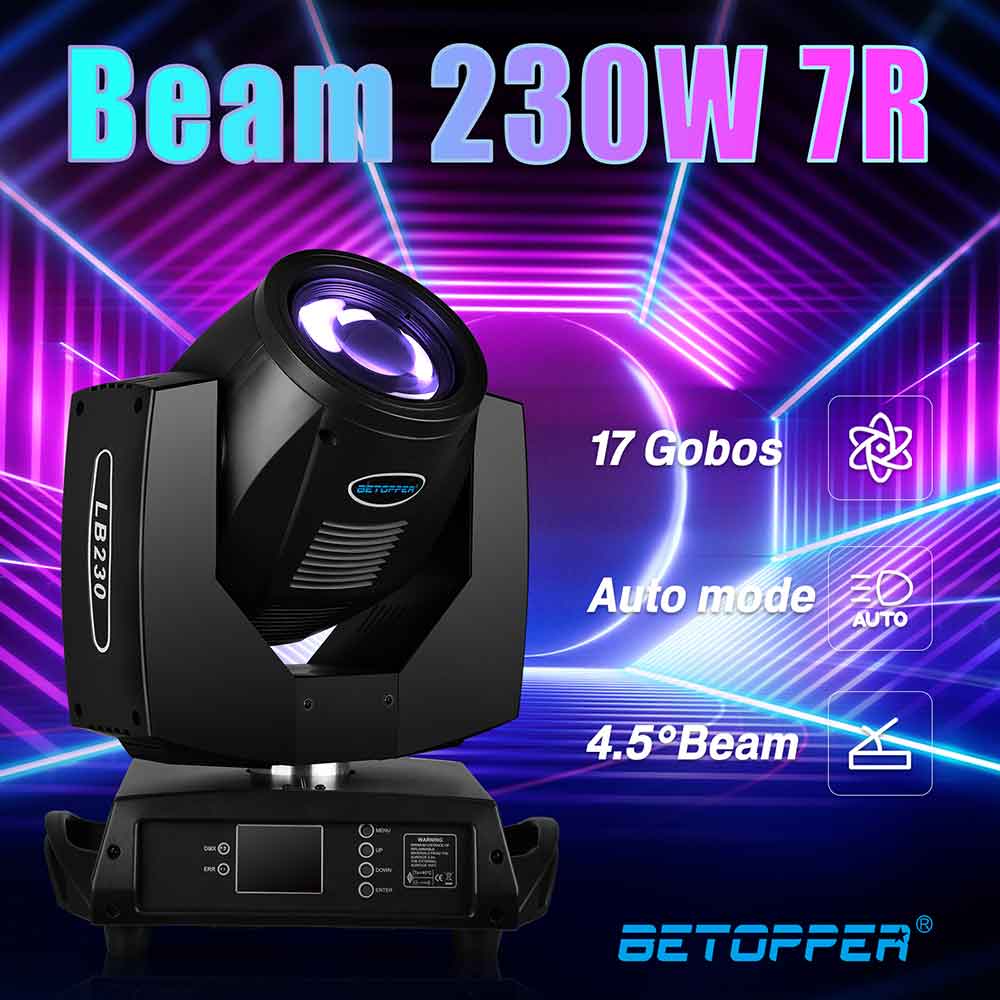 Betopper Stage DJ Lighting 7R 230W Beam Led cabeza móvil