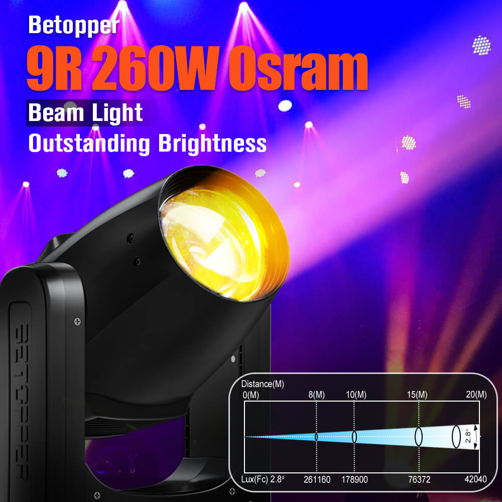 Betopper 9R 260W Beam Moving Head Light CLB260