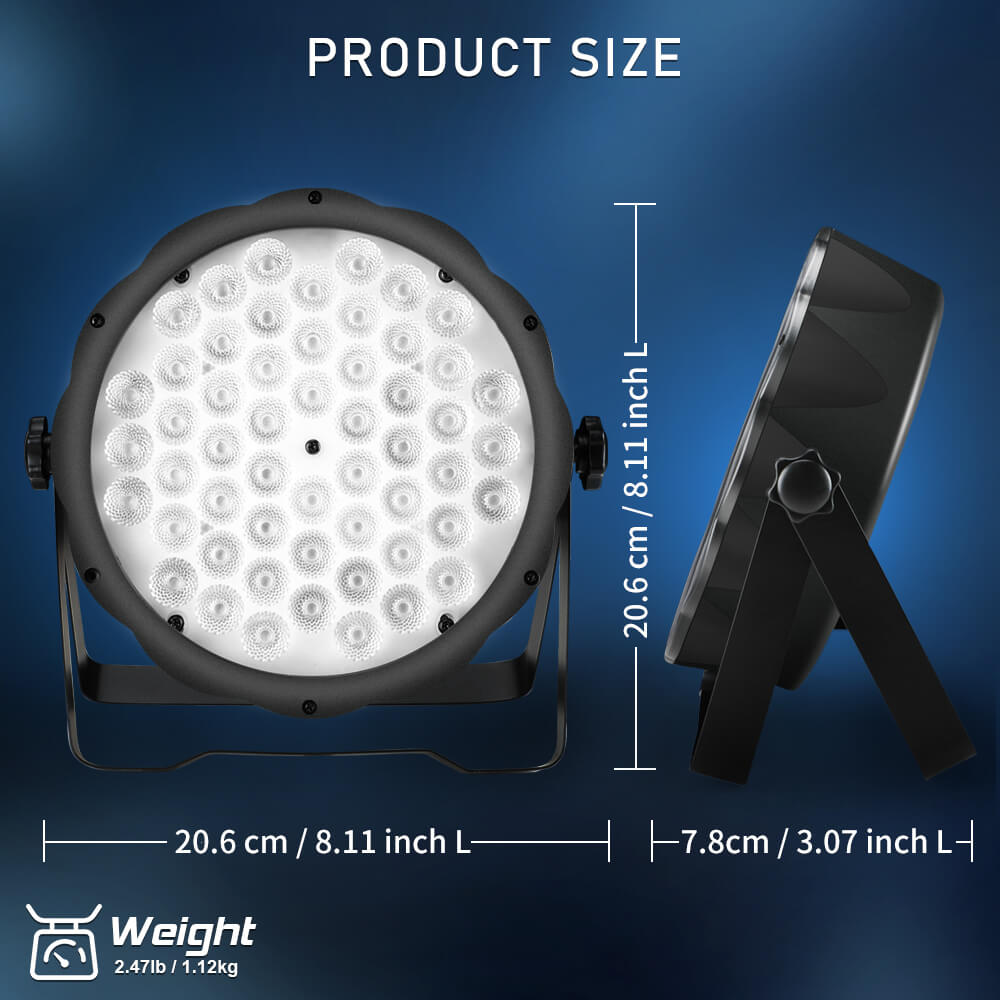 Betopper LED Mini Flat Par Light 54x1.5W RGB 3-IN-1 For Church Wedding